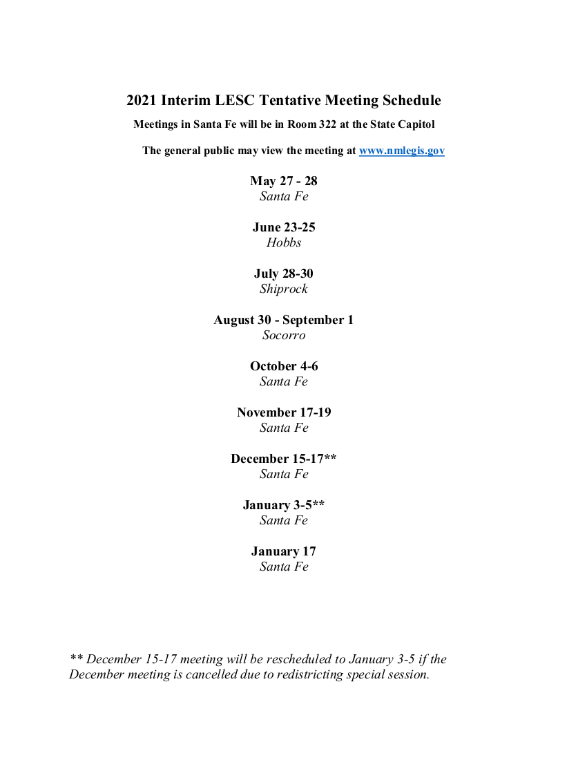 Legislative Education Study Committee New Mexico Legislature